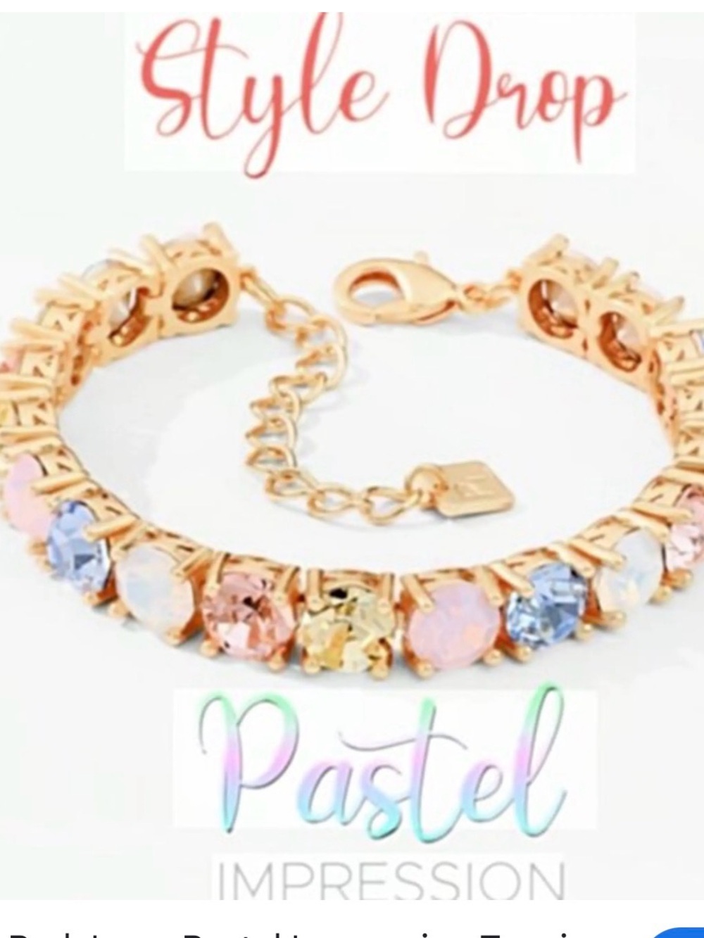 Park Lane Pastel Impression Multi-Color Swarovski Crystal Tennis Bracelet - Picture 11 of 11